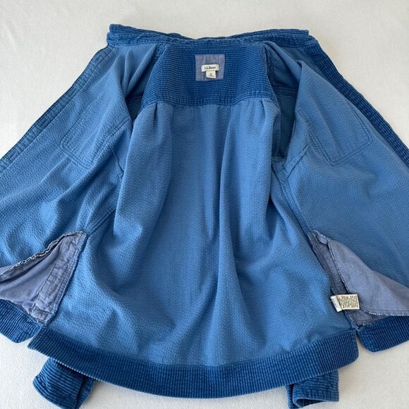 LL Bean Womens Corduroy Shirt Jacket Shacket Size M Blue Cotton Pockets Country - Picture 5 of 13
